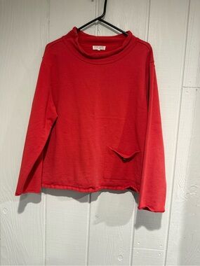 ESCAPE Red Long-Sleeve Pocket Pullover